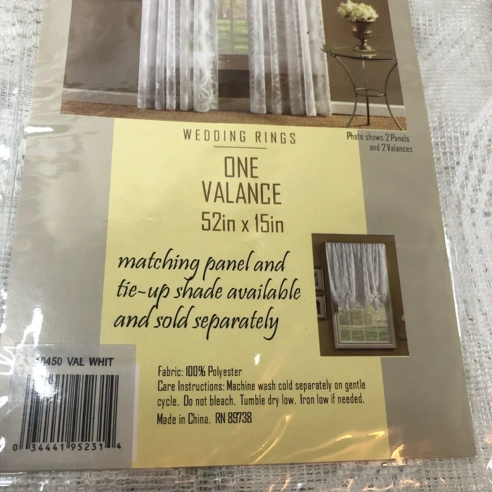 BL Home white ONE VALANCE 52” x 15”